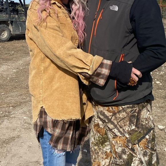 Camel Corduroy Button Down Shacket - Picture 7 of 12